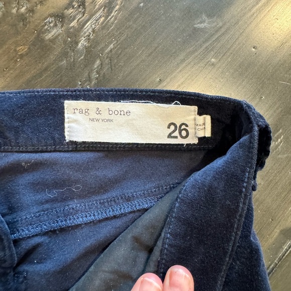 Rag & Bone front zipper with snaps dark Clancy velvet pants - Picture 6 of 6